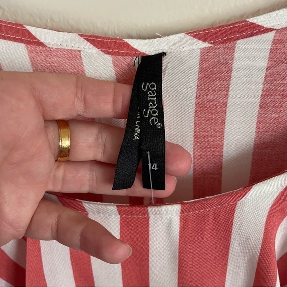 Garage Striped Off The Shoulder Top Bardot Blouse Size 14 - Picture 3 of 7